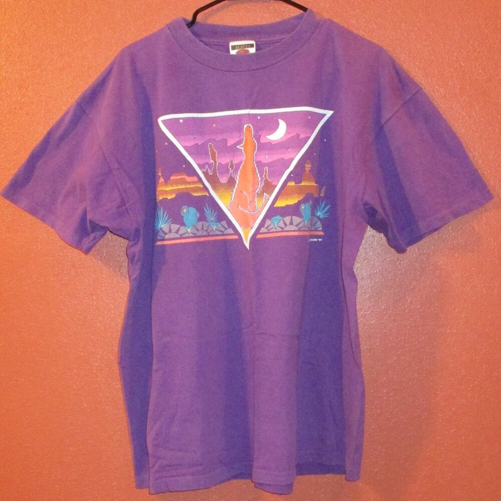 Wolf Howling Shirt Red Willow 1994 Woman X Large Purple White Orange Shirt